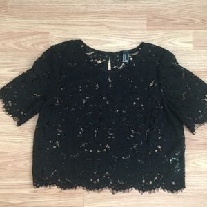 Black Lace Crop Top